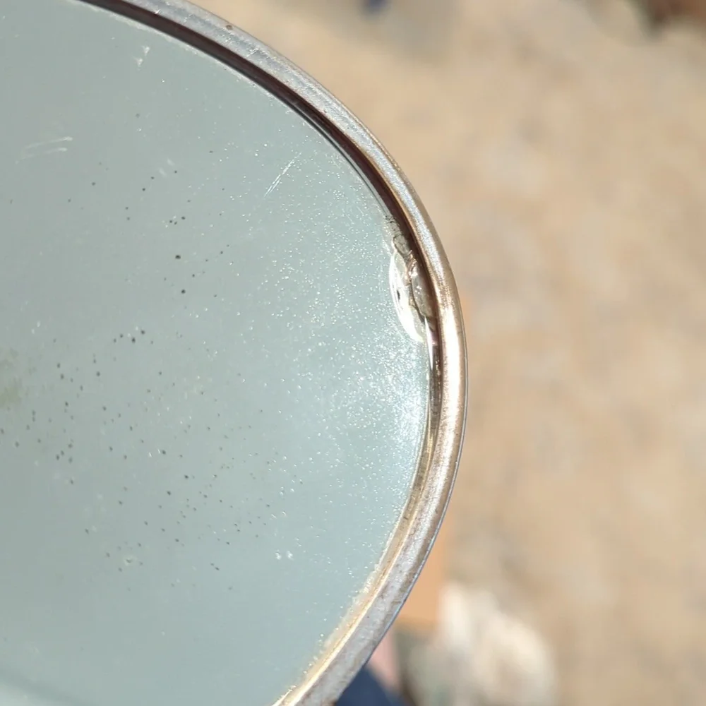 Art Deco Style Silver and Black Vanity Hand Mirror